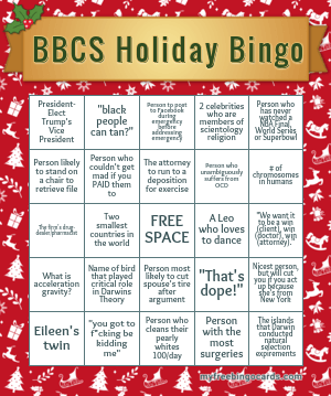 BBCS Holiday Bingo