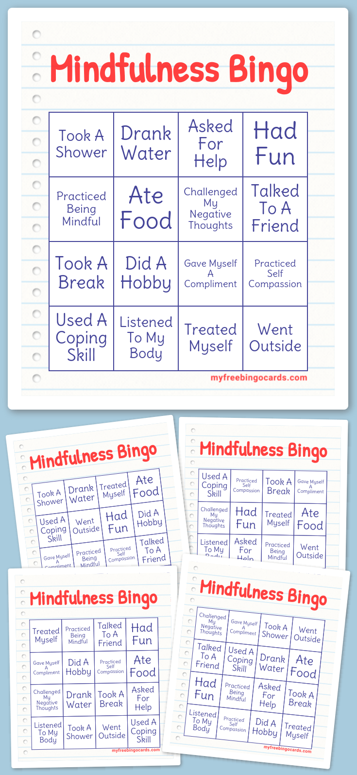 Virtual Mindfulness Bingo