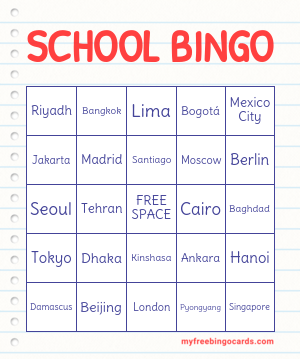 school bingo