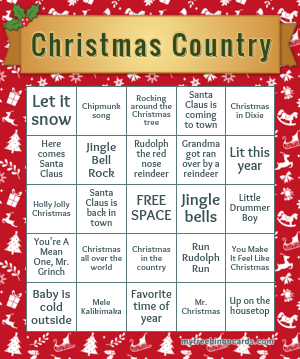Christmas Country Bingo