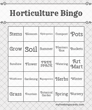 Horticulture Bingo