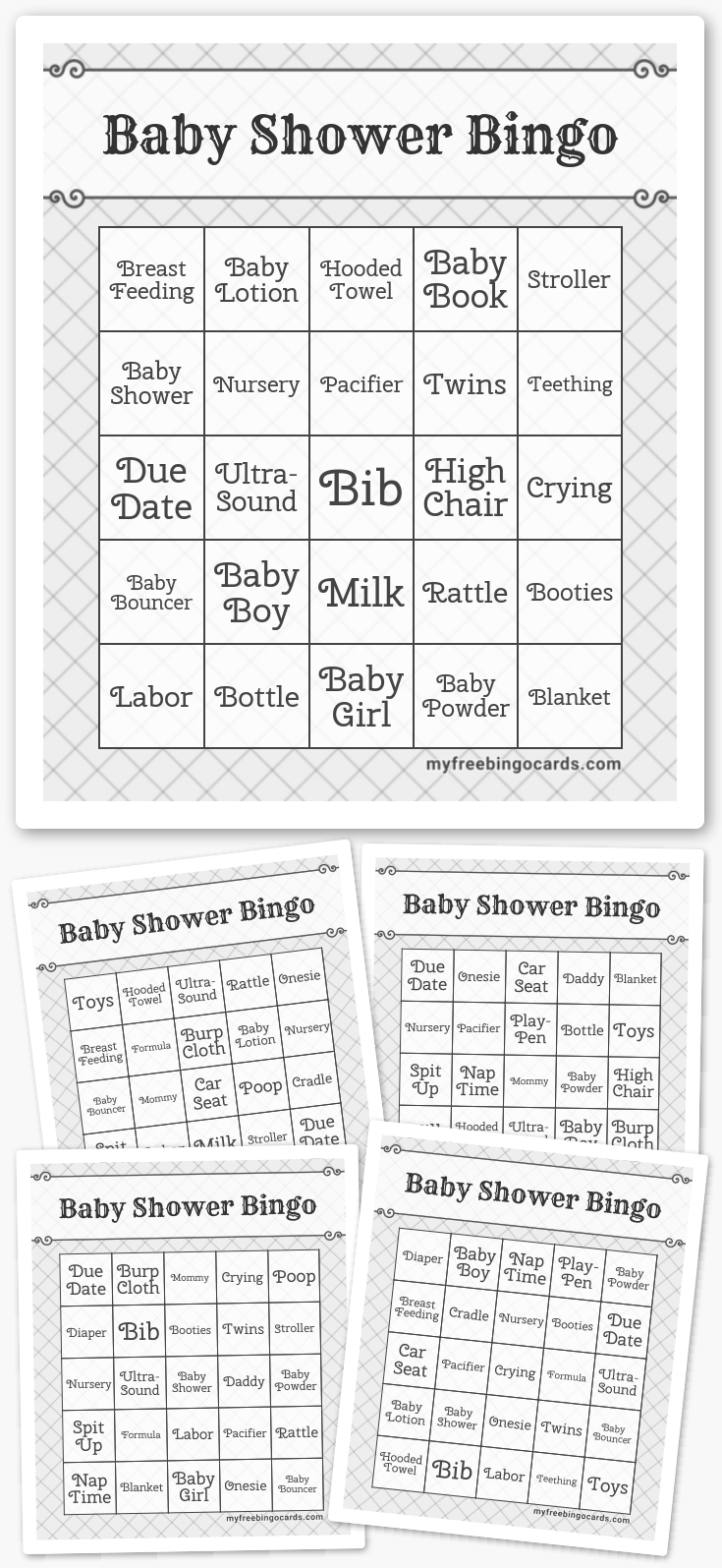 Virtual Baby Shower Bingo