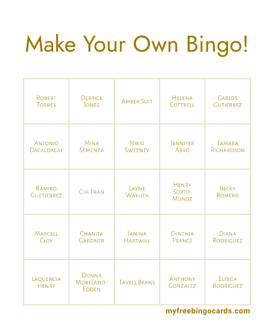 Make Your Own Bingo!