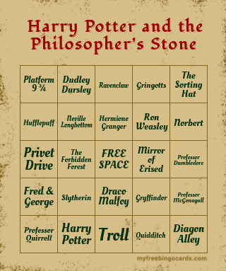 Harry Potter Bingo (free printable)