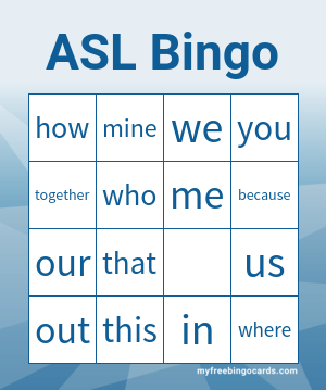 Print 100+ ASL Bingo Cards