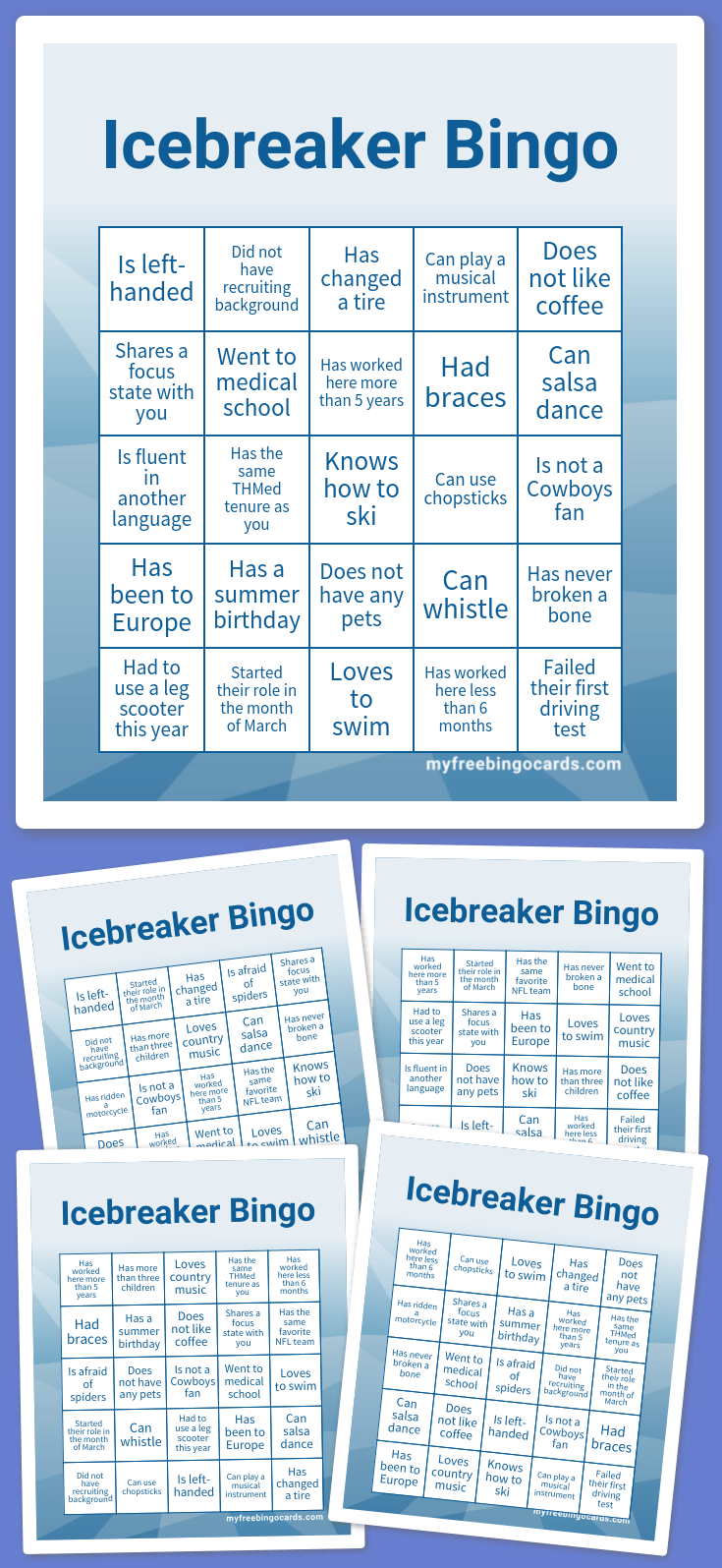 Virtual Icebreaker Bingo