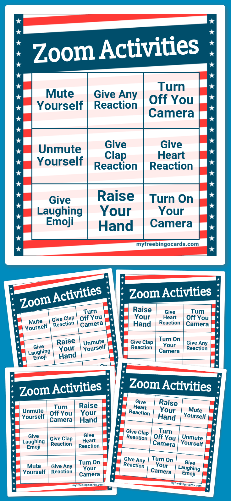 Virtual Zoom Activities Bingo