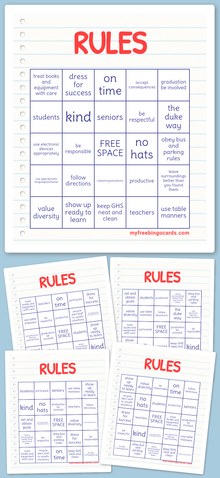 Virtual RULES BINGO