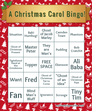 Print 100+ A Christmas Carol Bingo! Cards