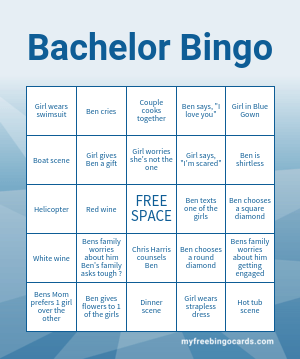 Print 100+ Bachelor Bingo Cards