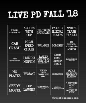 PRINT 100+ LIVE PD FALL '18 BINGO CARDS