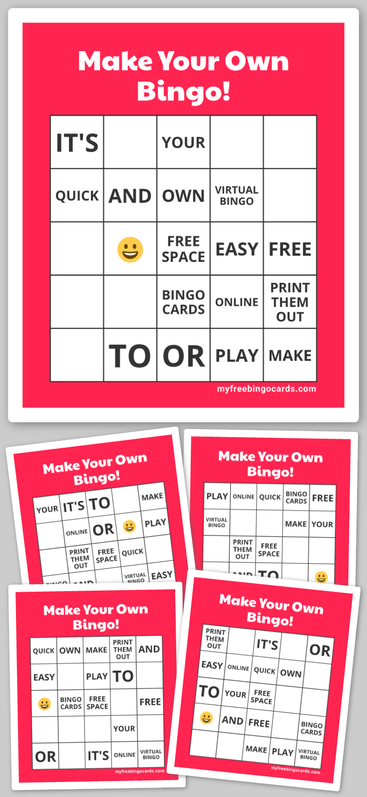 Virtual Make Your Own Bingo!