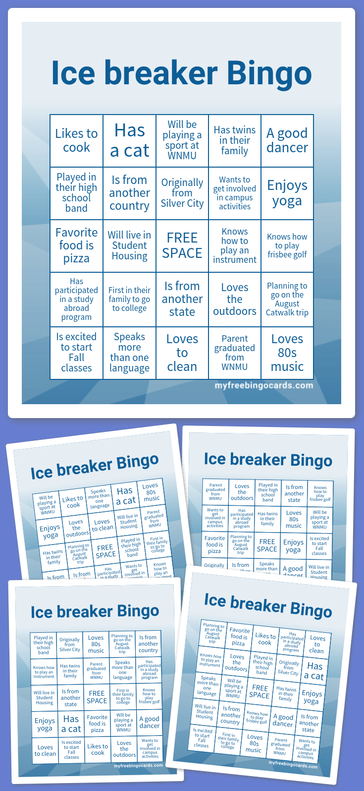 Virtual Ice breaker Bingo