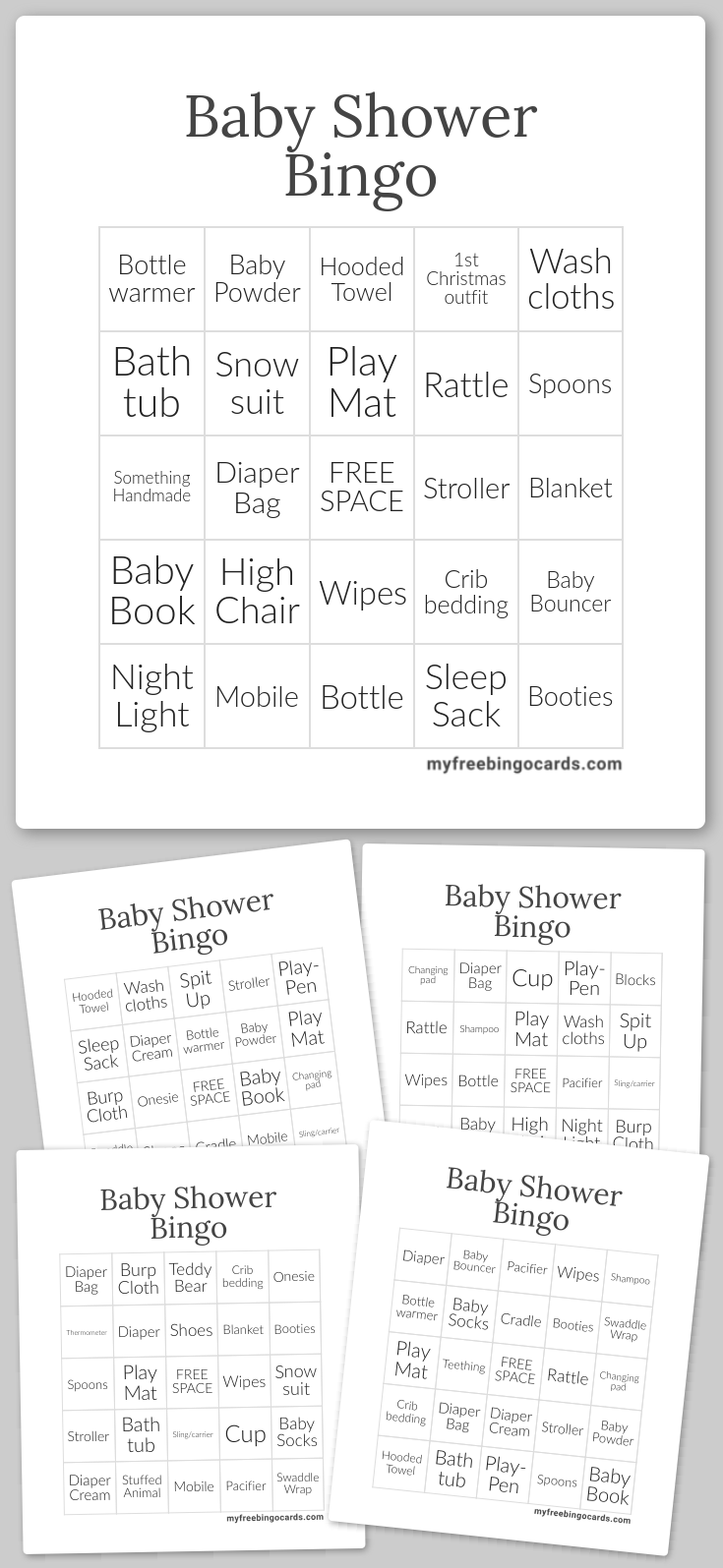 Virtual Baby Shower Bingo