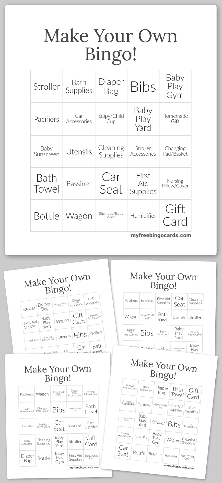 Virtual Make Your Own Bingo!