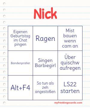 Edit bingo cards