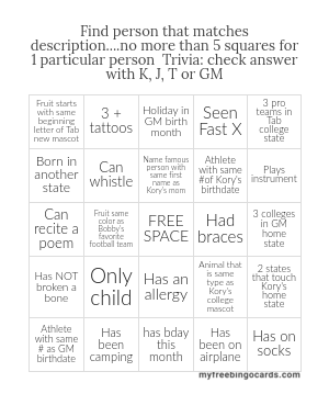 Edit bingo cards