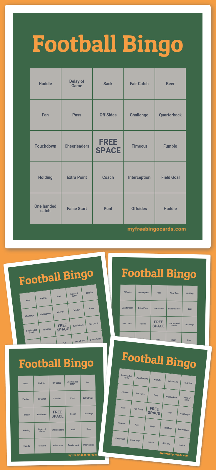 Virtual Football Bingo