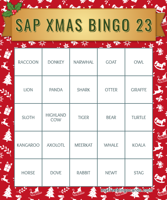 SAP XMAS BINGO 23