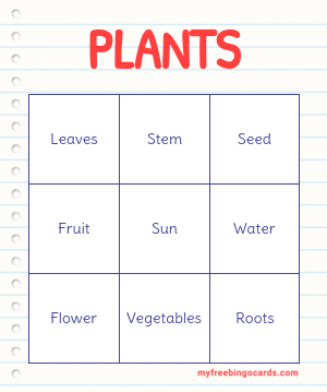 PRINT 100+ PLANTS BINGO CARDS