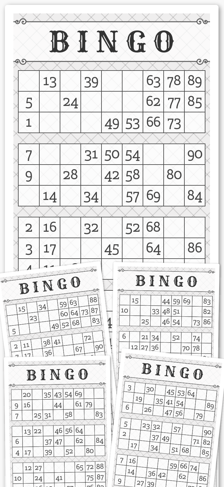 Virtual 1-90 Number Bingo