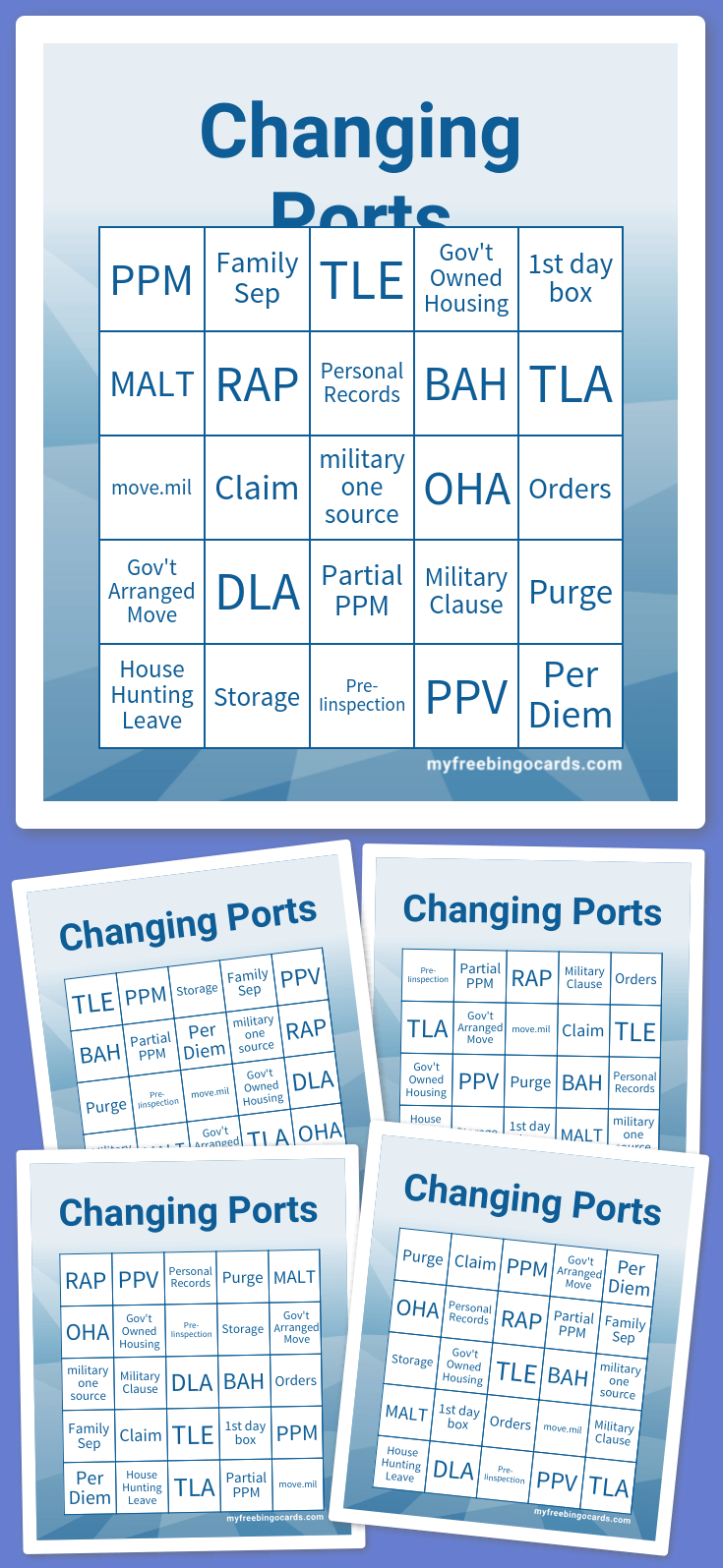 Virtual Changing Ports Bingo