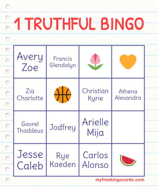 1 TRUTHFUL BINGO