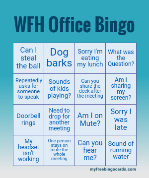 Wfh Office Bingo