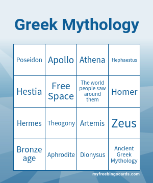 Greek Mythology Bingo