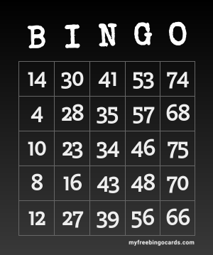 1-75 Number Bingo