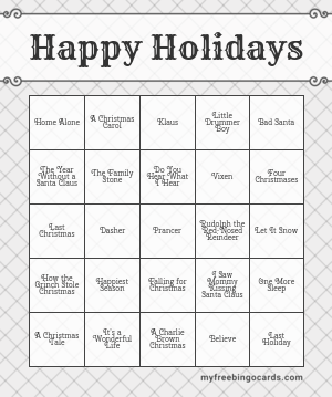 Happy Holidays Bingo