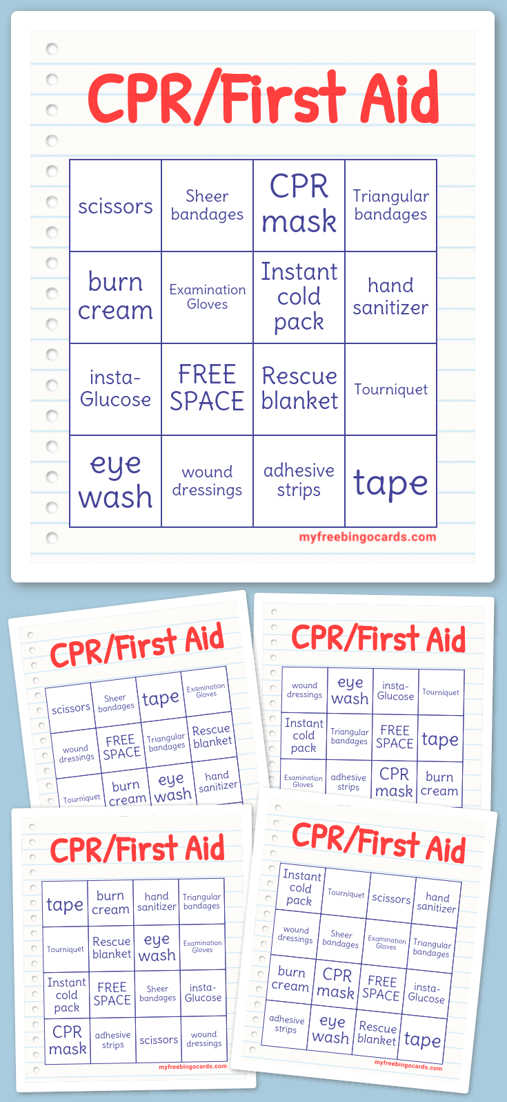 Virtual CPR/First Aid Bingo