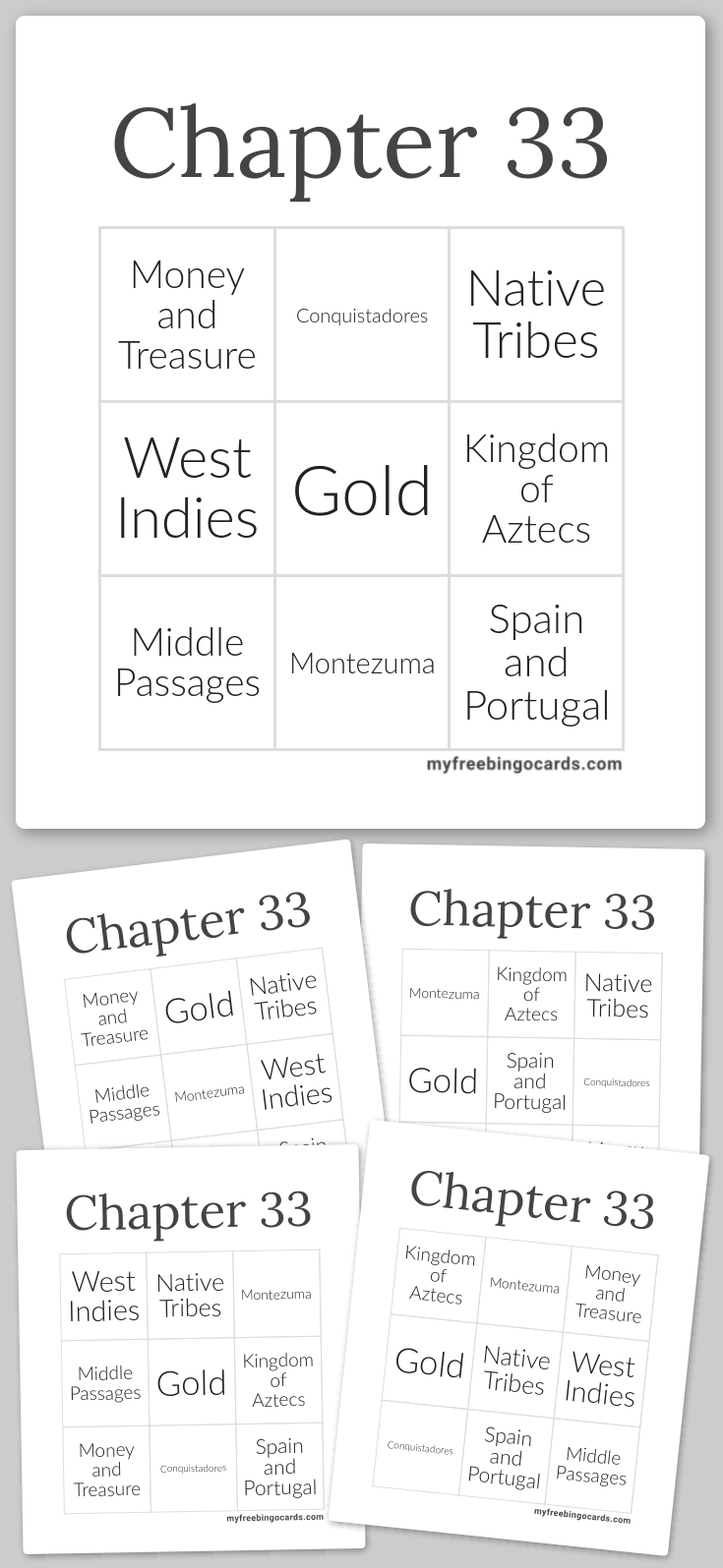 Virtual Chapter 33 Bingo