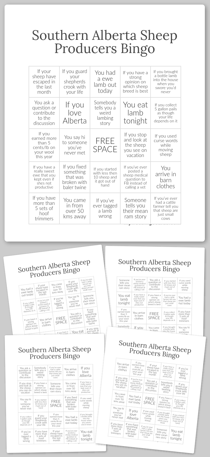 Virtual Southern Alberta Sheep Producers Bingo