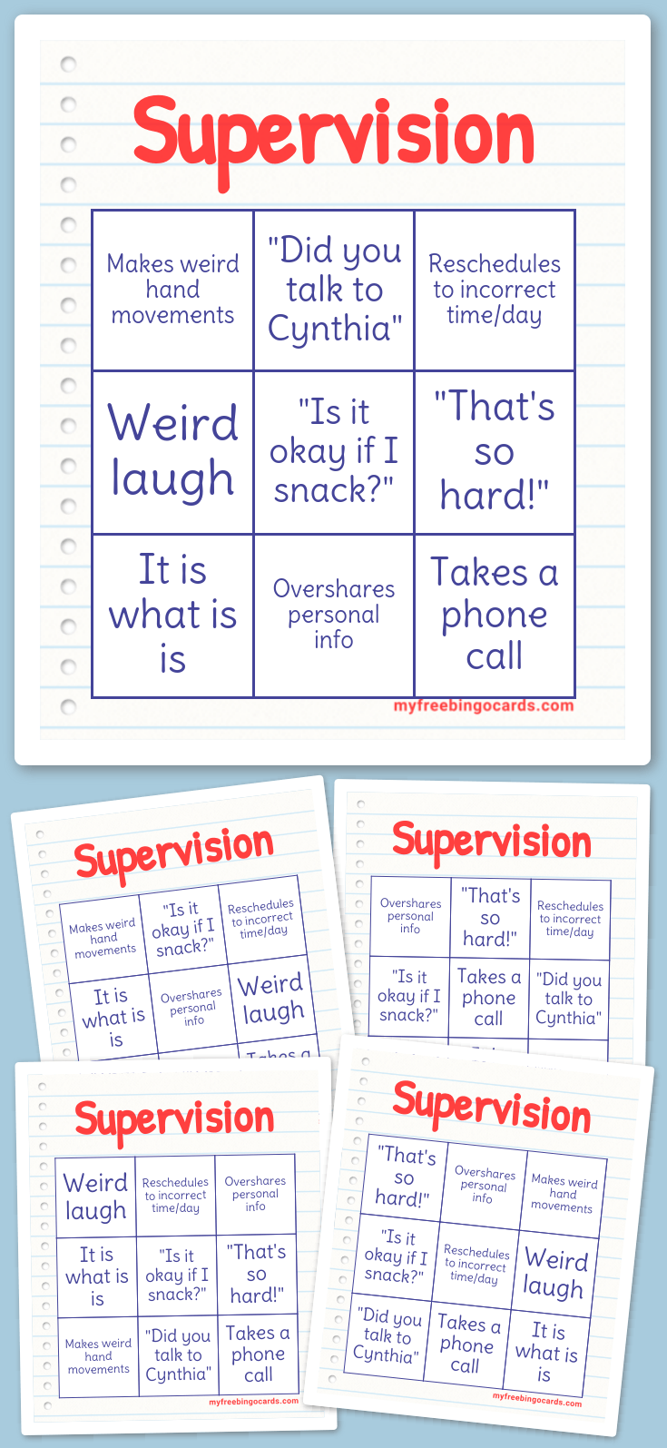 Virtual Supervision Bingo