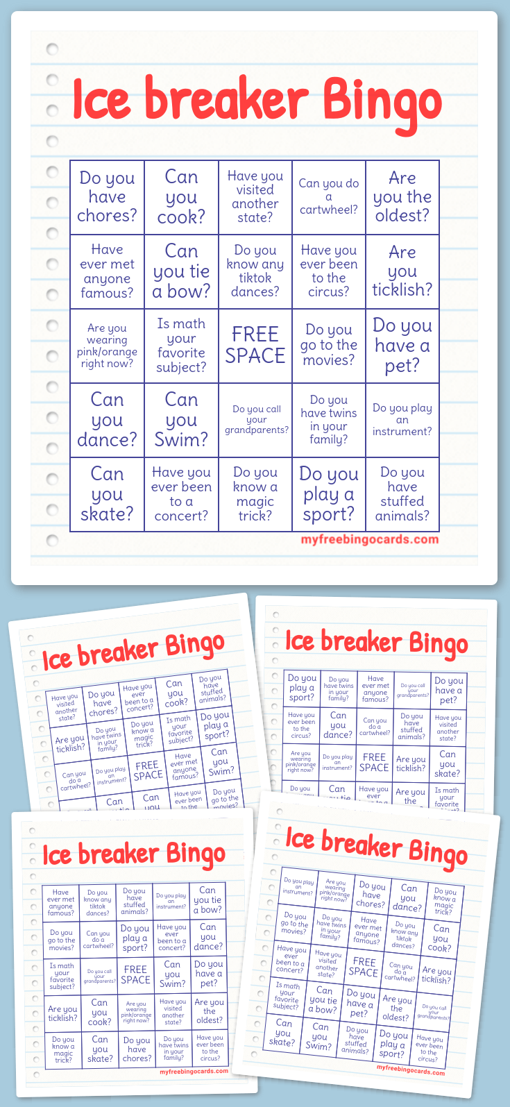 Virtual Ice breaker Bingo