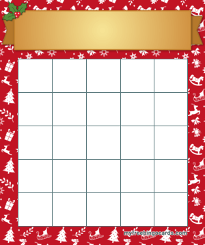 5x5 Christmas Bingo Card Template