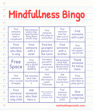 Mindfullness Bingo