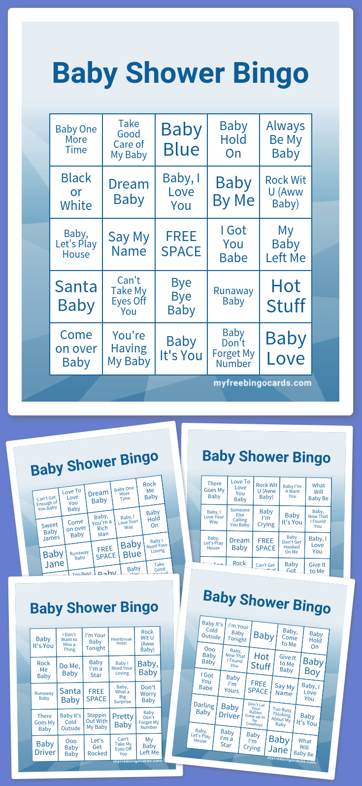 Virtual Baby Shower Bingo