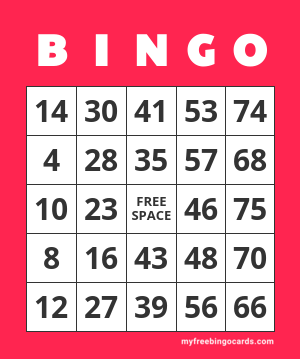 Classic 1-75 Number Bingo