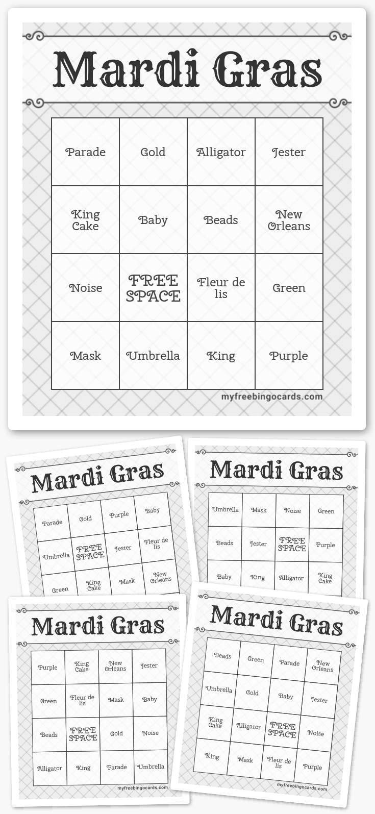 Virtual Mardi Gras Bingo