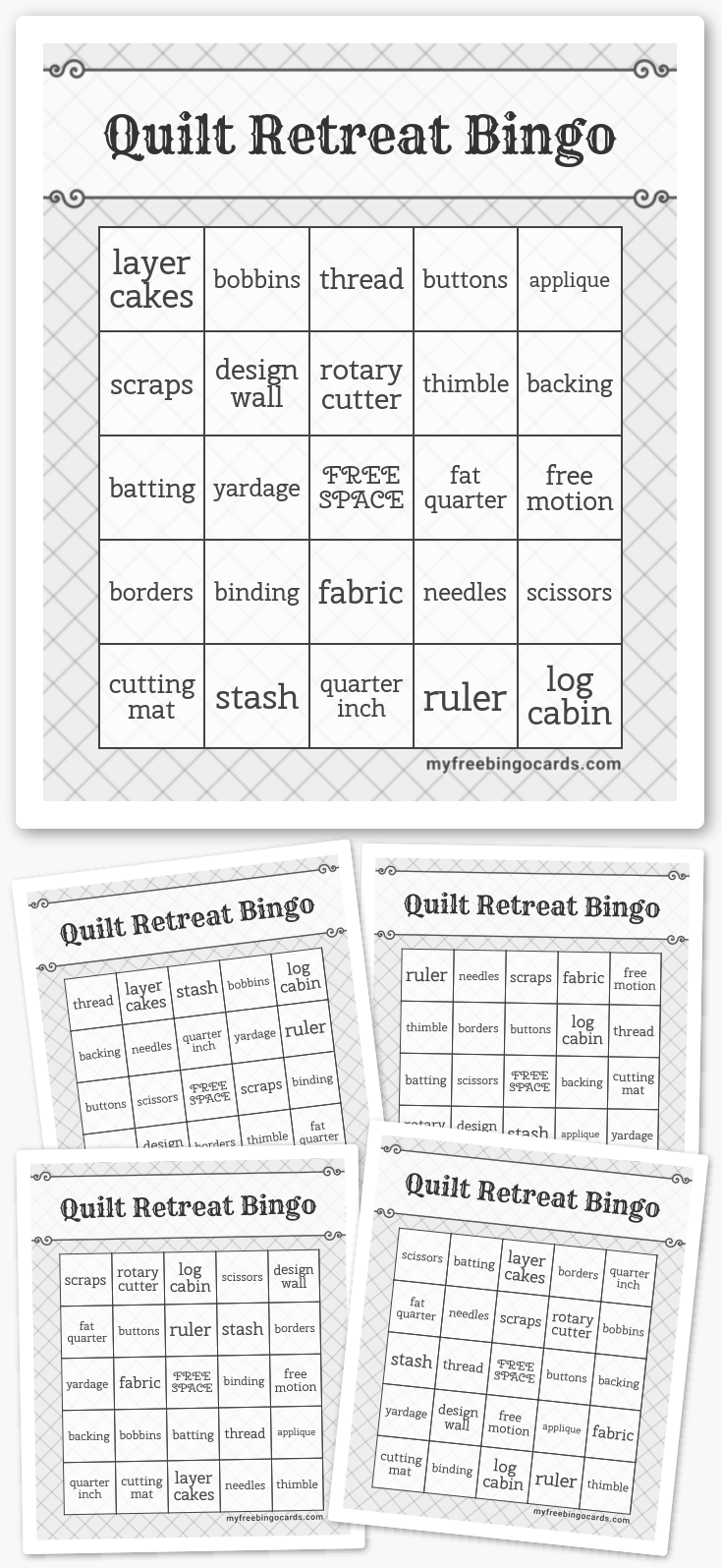 Virtual Quilt Retreat Bingo