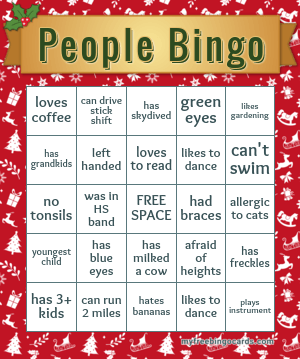 Print 100+ People Bingo Cards