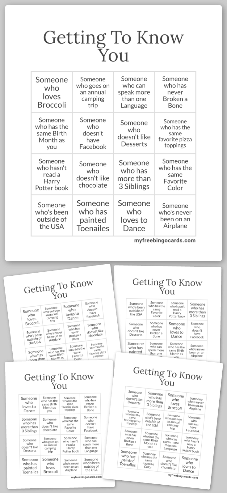 Virtual Getting To Know You Bingo