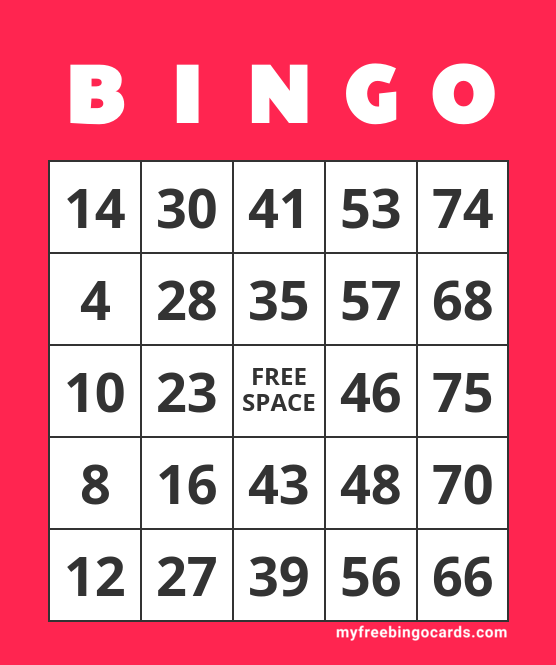 Virtual 1-75 Number Bingo