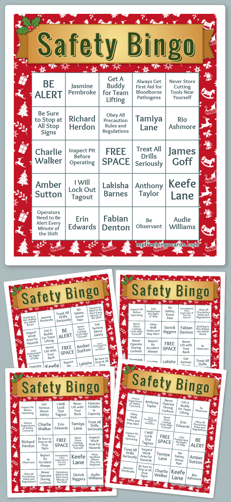 Virtual Safety Bingo
