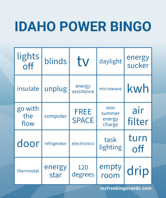 IDAHO POWER BINGO