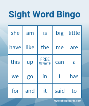 Print 100+ Sight Word Bingo Cards