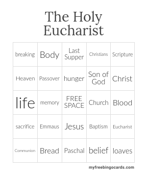 The Holy Eucharist Bingo