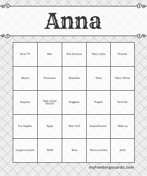 Edit bingo cards